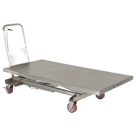 Vestil Partially SS Elevating Cart, 1K, 31.5 x 63 CART-1000-LD-PSS